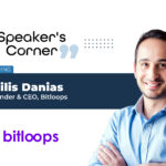 A banner with Vasilis Danias' picture, Founder and CEO of Bitloops