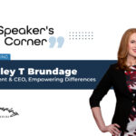 A speaker's corner banner featuring Ashley Brundage, President & CEO, Empowering Differences