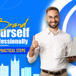 The featured image displays a man smiling and trying to convey how to brand yourself professionally