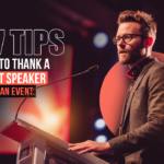 an image showing a guest speaker speaking at an event