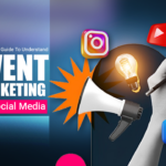 The featured image showcases event marketing on social media against a blue background