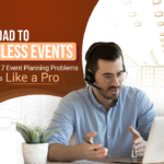 In this featured image, a person, assumably an event planner is having a virtual meeting discussing various event planning problems and solutions with his colleagues for the smooth execution of an event