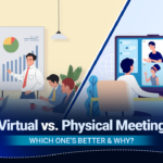 The featured image shows an illustration showcasing virtual vs physical meeting