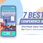 The featured image showcases a hand holding a mobile with one of the conference apps open on the screen