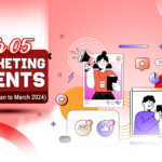 The featured image is an illustration depticting marketing professionals announcing the top 5 marketing events from Q1(Jan-March 2024)