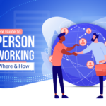 The featured image showcases a vector image of two people shaking hands in an in-person networking event